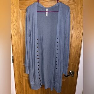 Zenana Outfitters Steel Blue Cardigan